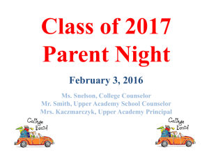 Class of 2016 Parent Night - Grand Center Arts Academy