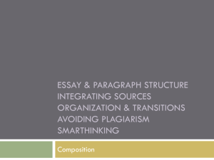 Essay & Paragraph Structure Transitions & Unity