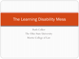 The Learning Disability Mess (presentation at American University)
