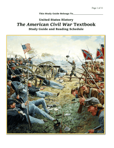Civil War Textbook Study Guide