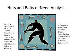 Nuts and Bolts of Need Analysis