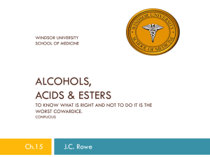 ch15.Alcohols, acids & esters