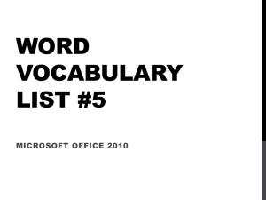 Word Vocabulary List #5