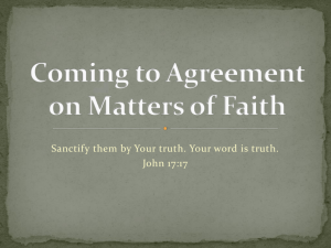 Coming to Agreement on Matters of Faith
