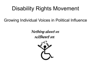 Disability Rights Movement - Disabilities Forum of Maryland