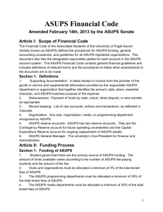 ASUPS Financial Code - University of Puget Sound