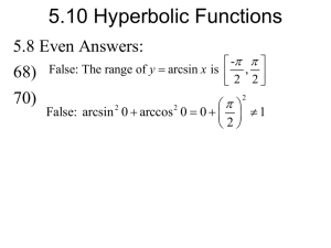 5.10 Hyperbolic Functions