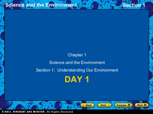 Section 1 Science and the Environment