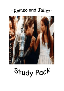 'Romeo and Juliet' Study Pack Contents Important scenes explained