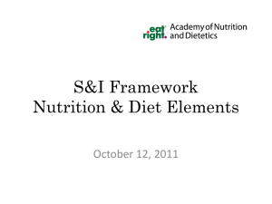 Diet - (S&I) Framework