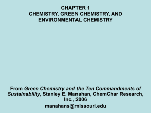 green chemistry and the ten commandments of sustainability