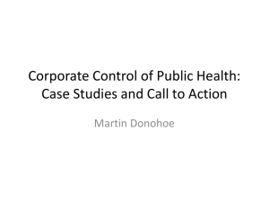 Corporate Control of Public Health