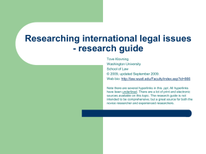 Researching International Legal Issues