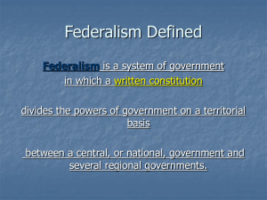 Federalism Defined