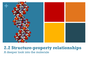 2.2 Structure-property relationships A deeper look into the molecule