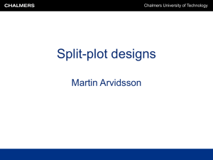 Split plot designs