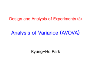 Design and Analysis of Experiments (3) Analysis of Variance (AVOVA)