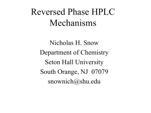 Reversed Phase HPLC Mechanisms - Seton Hall University Pirate