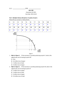 姓名: 學號: Quiz 1(B) Economics (I), 2013 Due Date: 2013.10.30 Part