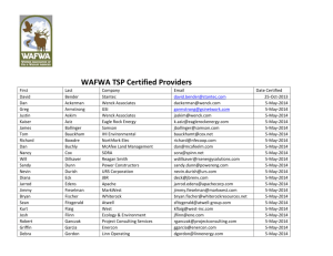 WAFWA Certified TSP Providers