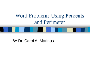Word Problems Using Percents