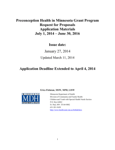 Preconception Health in Minnesota Grant Program