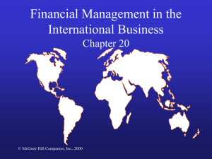 Financial Management in the International Business Chapter 20