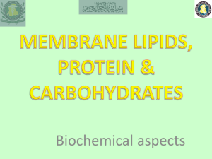 Biochemical Aspect of Membrane Lipids, carbohydrate