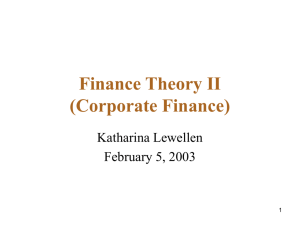 Finance Theory II (Corporate Finance)