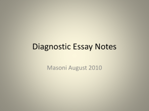 Diagnostic Essay Notes - Masoni-EngA1SL