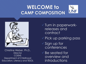 WELCOME Camp Composition