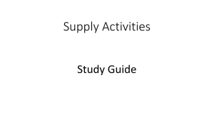 Supply Activities Study Guide