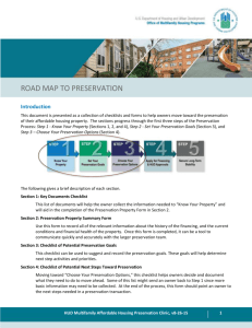 Road Map to Preservation