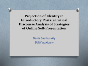 Projection of Identity in Introductory Posts