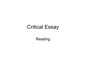 Critical Essay