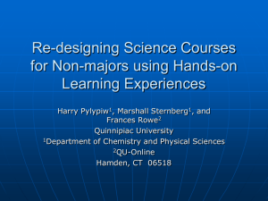 Re-designing Science Courses for Non-majors using Hands