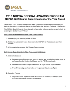 NCPGA Golf Course Superintendent of the Year Award