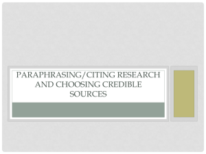 Paraphrasing and citing research