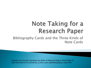 view this PowerPoint on how to write Note Cards
