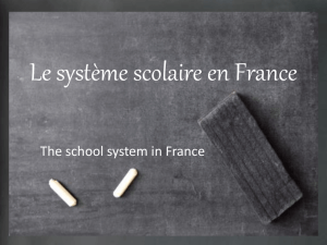 Le systeme scolaire en France