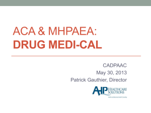 MHPAEA and Medicaid - UCLA Integrated Substance Abuse