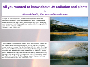 educational text on UV and plants to