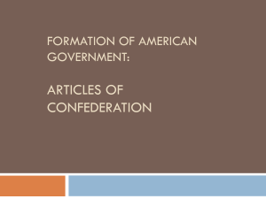 Formation of American Government
