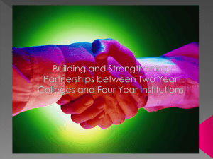 Building and Strengthening Partnerships between Two Year