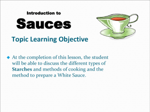 Starches and Sauces PowerPoint