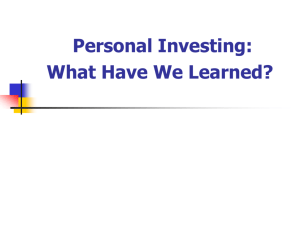 Designing Your Investment Portfolio - Oklahoma State University