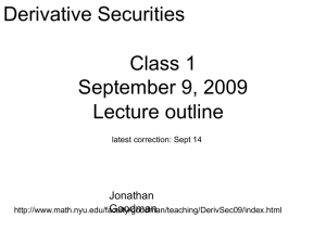 Derivative Securities Class 1 September 9, 2009