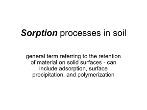 Sorption processes in soil