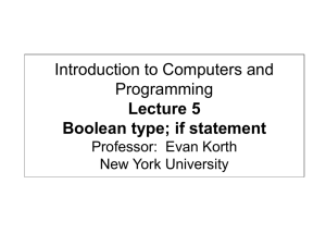 Introduction to Computers and Programming Lecture 5