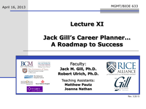 Jack Gill's Career Planner...A Roadmap to Success